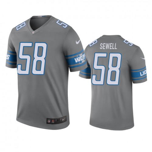 Detroit Detroit Lions #58 Penei Sewell Gray Men's Stitched Limited Rush Jersey Men's