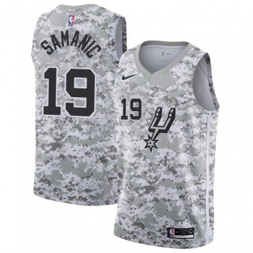 San Antonio Spurs #19 Luka Samanic White Camo Swingman Earned Edition Jersey Mens
