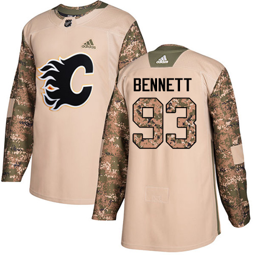 Adidas Calgary Flames #93 Sam Bennett Camo Authentic 2017 Veterans Day Stitched Jersey Men's