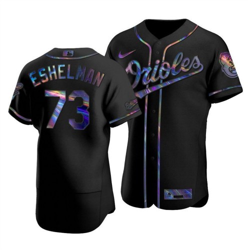 Baltimore Baltimore Orioles #73 Thomas Eshelman Men's Iridescent Holographic Collection Jersey - Black Men's