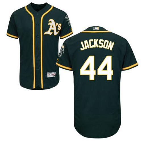 Oakland Athletics #44 Reggie Jackson Green Flexbase Authentic Collection Stitched Jersey Men's