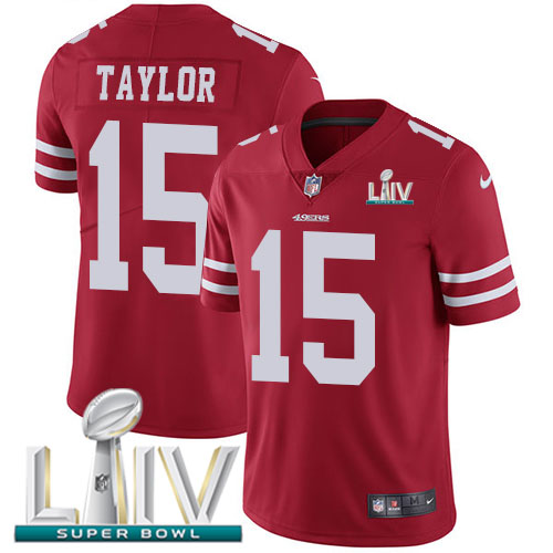 San Francisco 49ers #15 Trent Taylor Red Super Bowl LIV 2020 Team Color Men's Stitched Vapor Untouchable Limited Jersey Men's