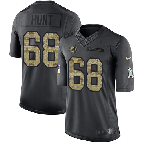 Miami Dolphins #68 Robert Hunt Black Youth Stitched Limited 2016 Salute to Service Jersey Youth