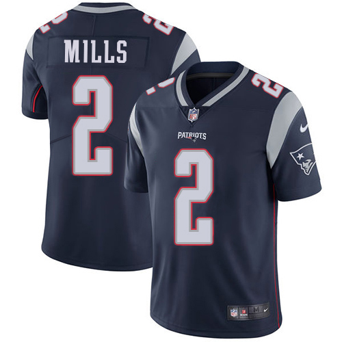 Patriots #2 Jalen Mills Navy Blue Team Color Men's Stitched Vapor Untouchable Limited Jersey