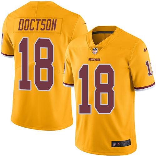 Washington Commanders #18 Josh Doctson Gold Youth Stitched Limited Rush Jersey Youth