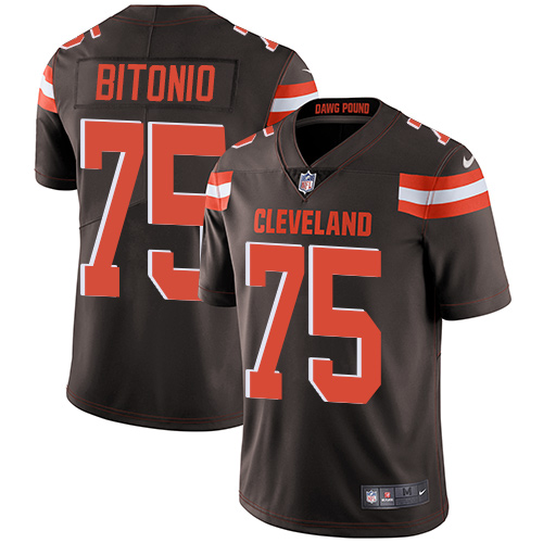 Cleveland Browns #75 Joel Bitonio Brown Team Color Youth Stitched Vapor Untouchable Limited Jersey Youth