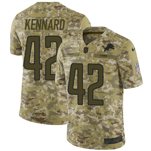 Detroit Lions #42 Devon Kennard Camo Youth Stitched Limited 2018 Salute to Service Jersey Youth