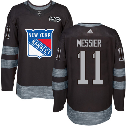 Adidas New York Rangers #11 Mark Messier Black 1917-2017 100th Anniversary Stitched Jersey Men's