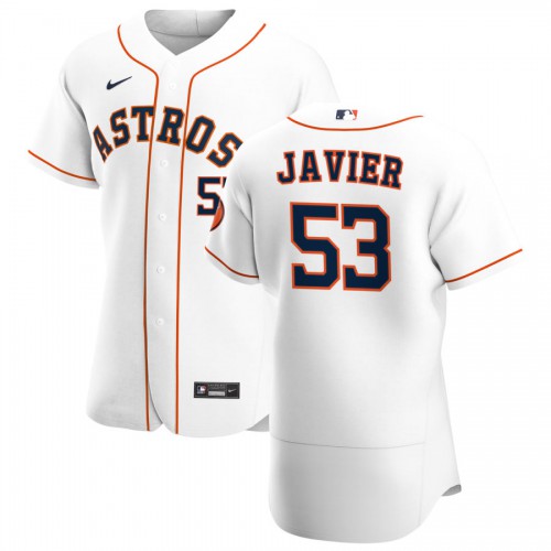 Houston Houston Astros #53 Cristian Javier Men's White Home 2020 Authentic Player Jersey Men's