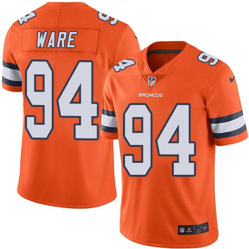 Denver Broncos #94 DeMarcus Ware Orange Youth Stitched Limited Rush Jersey Youth