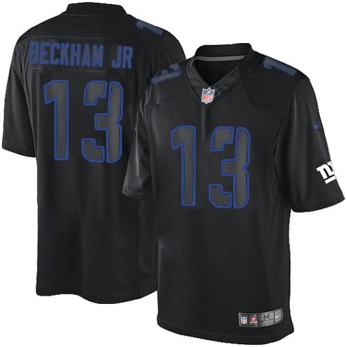 New York Giants #13 Odell Beckham Jr Black Men's Stitched Impact Limited Jersey Men's