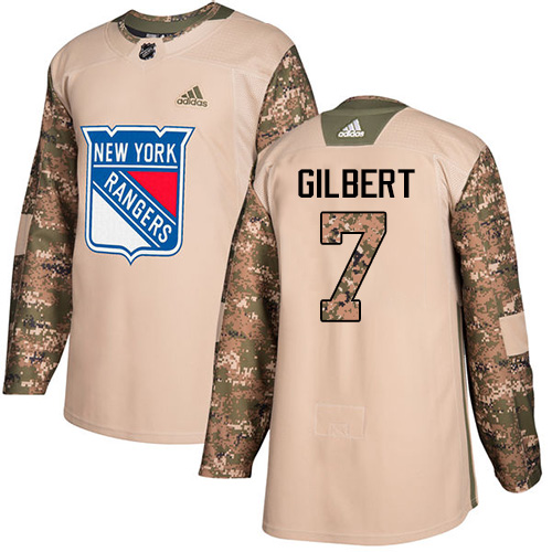 Adidas New York Rangers #7 Rod Gilbert Camo Authentic 2017 Veterans Day Stitched Jersey Men's