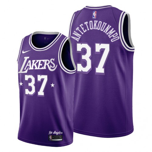 Los Angeles Los Angeles Lakers #37 Kostas Antetokounmpo Mens 2021-22 City Edition Purple Jersey Mens