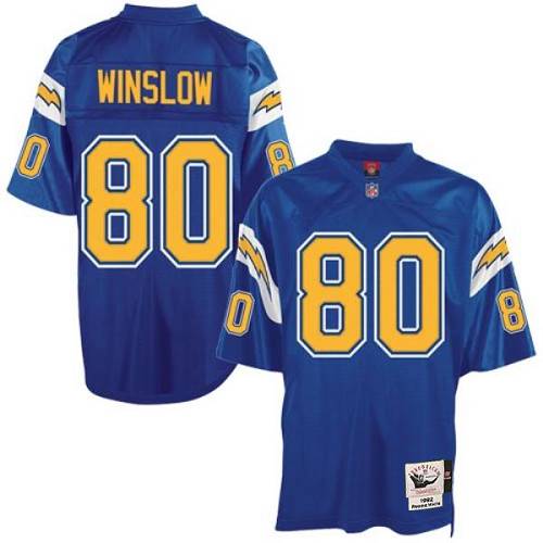 Mitchell And Ness Los Angeles Chargers #80 Kellen Winslow Blue Throwback Stitched Jersey Men's