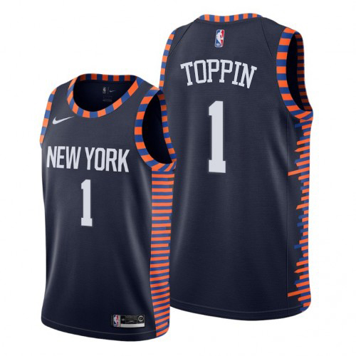 New York Knicks #1 Obi Toppin Navy Swingman City Edition 2018/19 Jersey Mens
