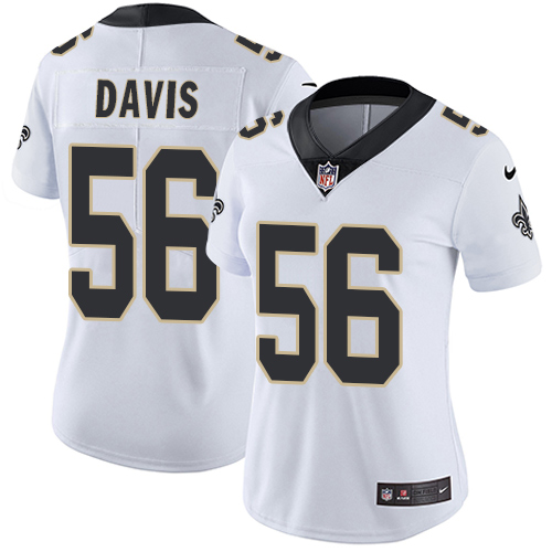 New Orleans Saints #56 DeMario Davis White Women's Stitched Vapor Untouchable Limited Jersey Womens