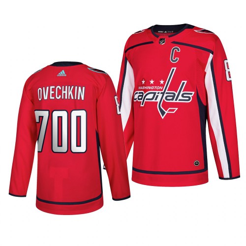 Washington Washington Capitals #8 Alexander Ovechkin Men's Adidas 700 Goals Authentic Player Jersey Red Men's