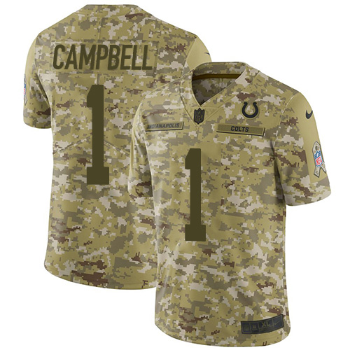 Colts #1 Parris Campbell Camo Youth Stitched Limited 2018 Salute To Service Jersey