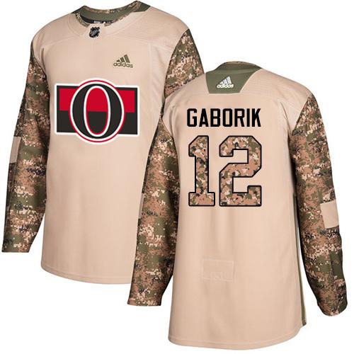 Adidas Ottawa Senators #12 Marian Gaborik Camo Authentic 2017 Veterans Day Stitched Jersey Men's