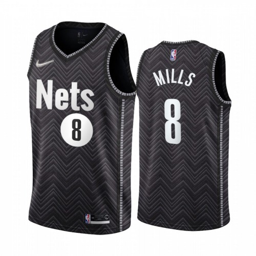 Brooklyn Brooklyn Nets #8 Patty Mills Black Youth Swingman 2020-21 Earned Edition Jersey Youth