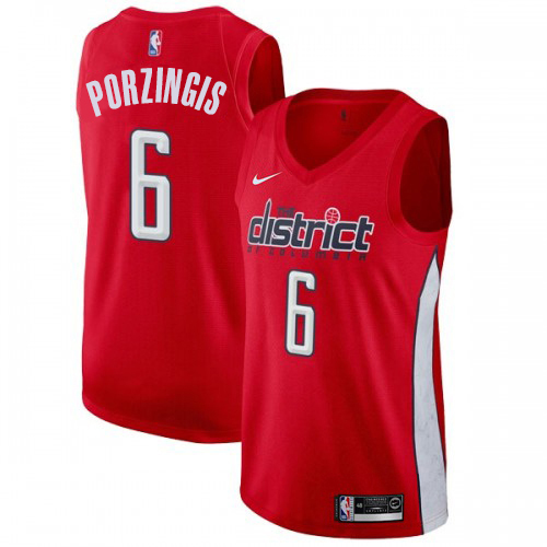 Washington Wizards #6 Kristaps Porzingis Red Youth Swingman Earned Edition Jersey Youth