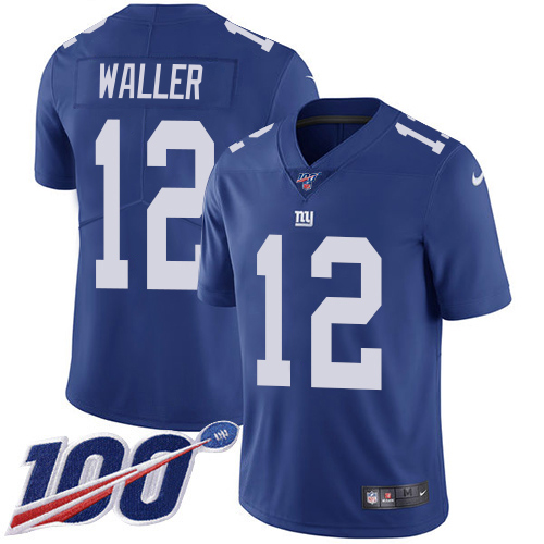 Giants #12 Darren Waller Royal Blue Team Color Men's Stitched 100th Season Vapor Untouchable Limited Jersey