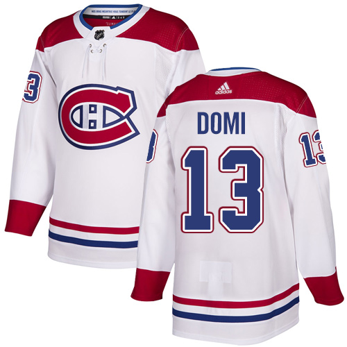 Adidas Montreal Canadiens #13 Max Domi White Road Authentic Stitched Jersey Men's