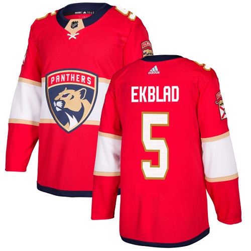 Adidas Florida Panthers #5 Aaron Ekblad Red Home Authentic Stitched Jersey Men's