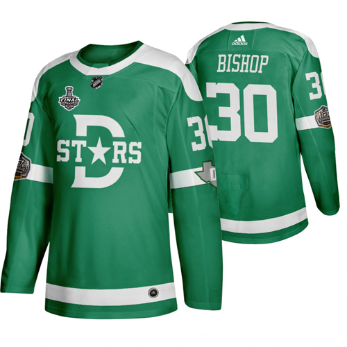 Adidas Dallas Dallas Stars #30 Ben Bishop Men's Green 2020 Stanley Cup Final Stitched Classic Retro Jersey Men's