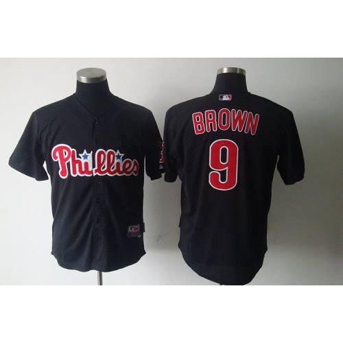 Philadelphia Phillies #9 Domonic Brown Black Stitched Jersey Men's