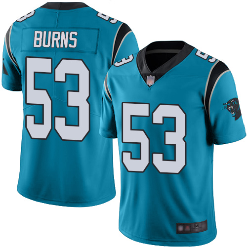 Panthers #53 Brian Burns Blue Alternate Men's Stitched Vapor Untouchable Limited Jersey