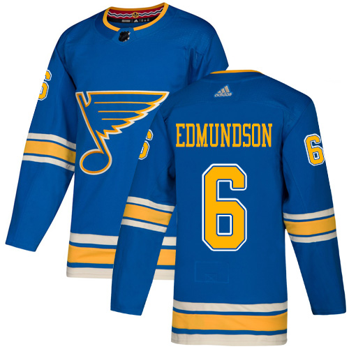 Adidas St. Louis Blues #6 Joel Edmundson Light Blue Alternate Authentic Stitched Jersey Men's