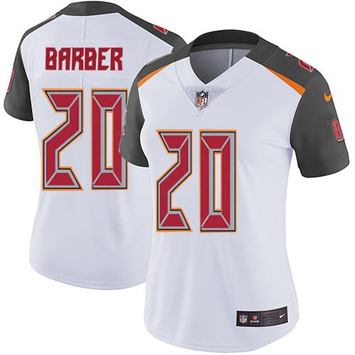 Tampa Bay Buccaneers #20 Ronde Barber White Women's Stitched Vapor Untouchable Limited Jersey Womens
