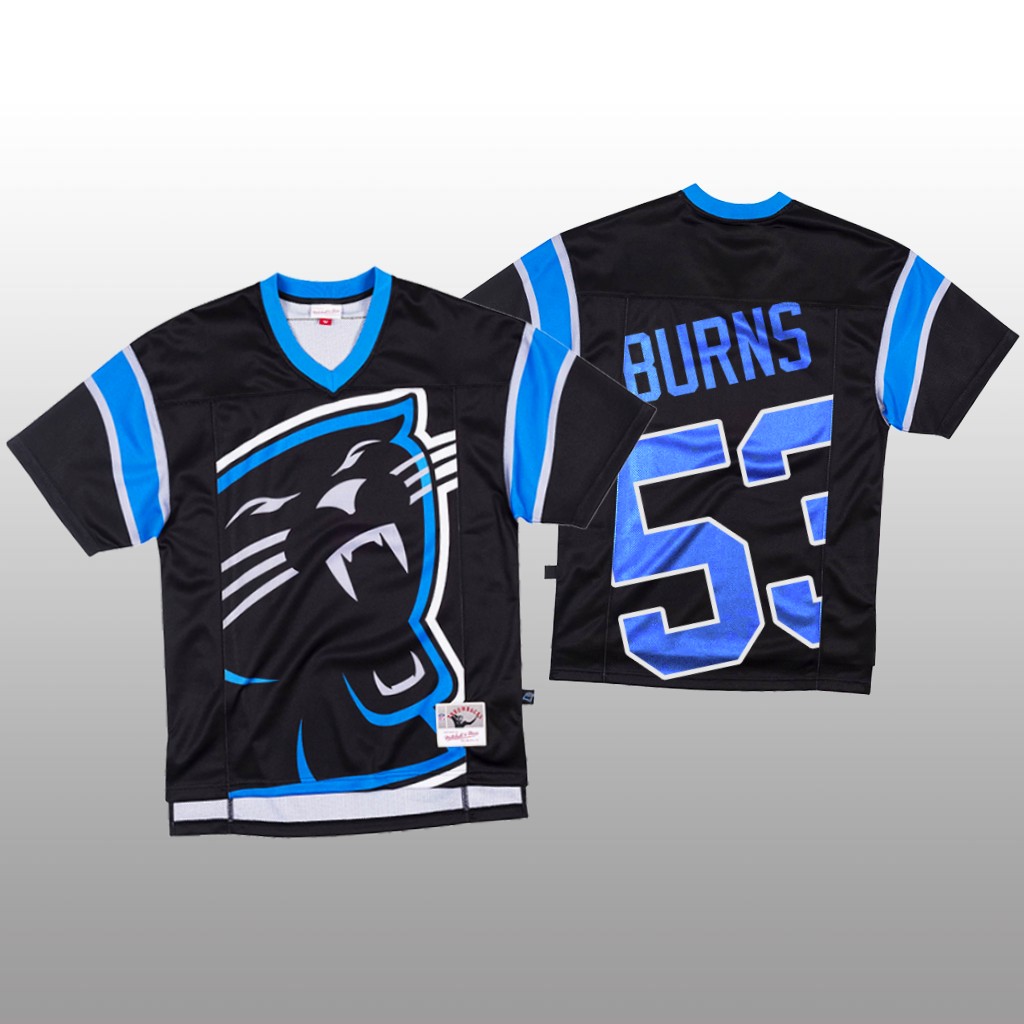 Carolina Panthers #53 Brian Burns Black Men's Mitchell & Nell Big Face Fashion Limited Jersey