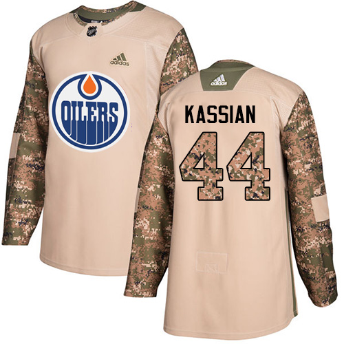 Adidas Edmonton Oilers #44 Zack Kassian Camo Authentic 2017 Veterans Day Stitched Jersey Men's