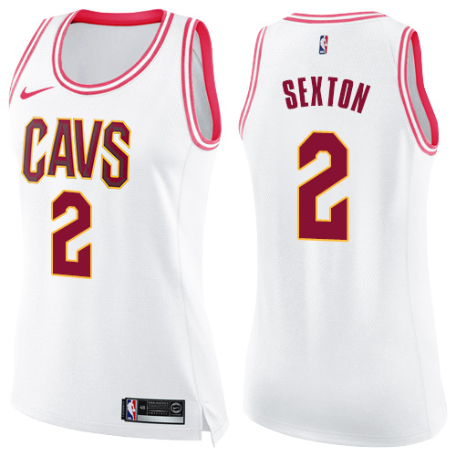Cleveland Cavaliers #2 Collin Sexton White/Pink Womens Swingman Fashion Jersey Womens