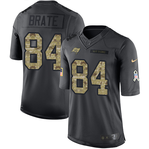 Tampa Bay Buccaneers #84 Cameron Brate Black Men's Stitched Limited 2016 Salute to Service Jersey Men's