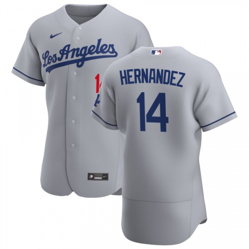 Los Angeles Los Angeles Dodgers #14 Enrique Hernandez Men's Gray Road 2020 Authentic Team Jersey Men's
