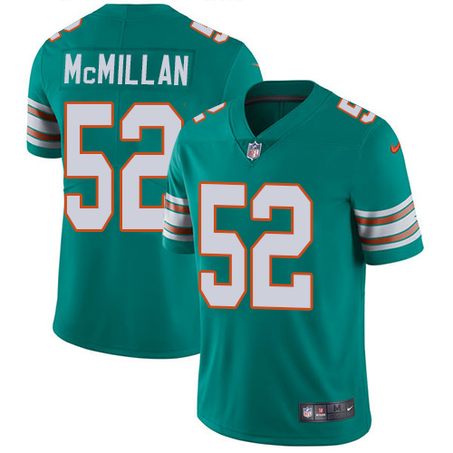 Miami Dolphins #52 Raekwon McMillan Aqua Green Alternate Youth Stitched Vapor Untouchable Limited Jersey Youth