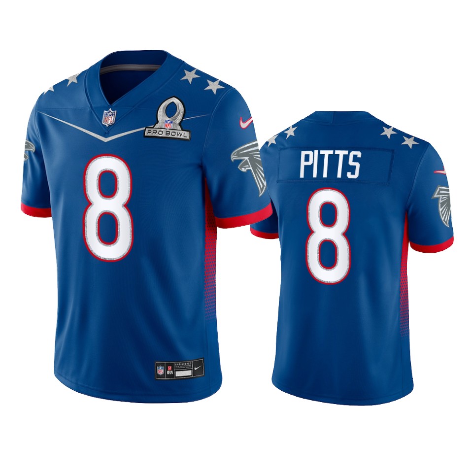 Falcons #8 Kyle Pitts Men's 2022 NFC Pro Bowl Game Jersey Royal