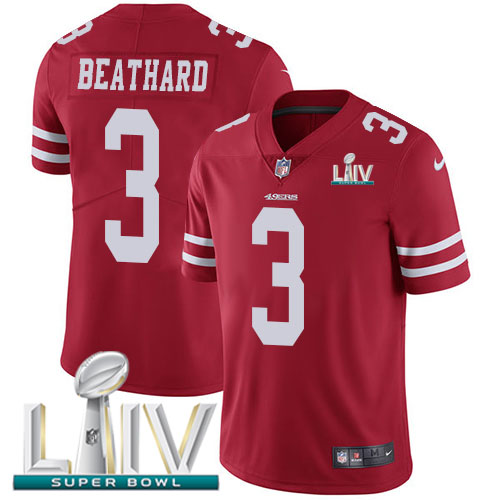 San Francisco 49ers #3 C.J. Beathard Red Super Bowl LIV 2020 Team Color Youth Stitched Vapor Untouchable Limited Jersey Youth