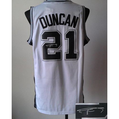 Revolution 30 Autographed San Antonio Spurs #21 Tim Duncan White Stitched Jersey Mens