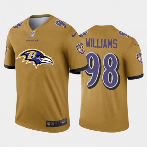 Baltimore Baltimore Ravens #98 Brandon Williams Gold Men's Big Team Logo Vapor Limited Jersey Men's