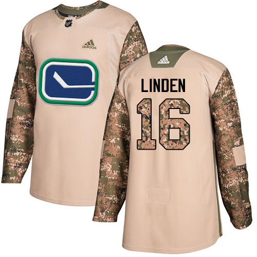 Adidas Vancouver Canucks #16 Trevor Linden Camo Authentic 2017 Veterans Day Stitched Jersey Men's