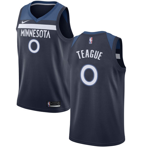 Minnesota Timberwolves #0 Jeff Teague Navy Blue Swingman Icon Edition Jersey Mens