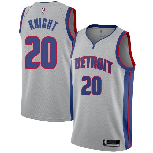 Detroit Pistons #20 Brandon Knight Silver Womens Swingman Statement Edition Jersey Womens