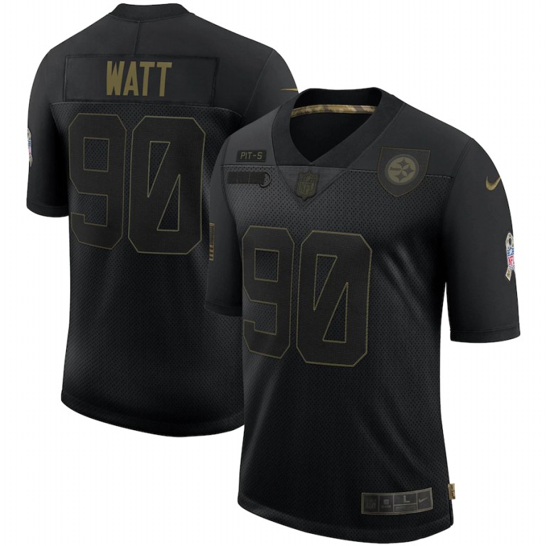 Pittsburgh Steelers #90 T.J. Watt 2020 Salute To Service Limited Jersey Black
