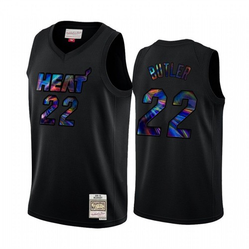Miami Miami Heat #22 Jimmy Butler Mens Iridescent HWC Limited Jersey - Black Mens