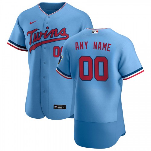 Minnesota Twins Custom Men's Light Blue Alternate 2020 Authentic Team Jersey