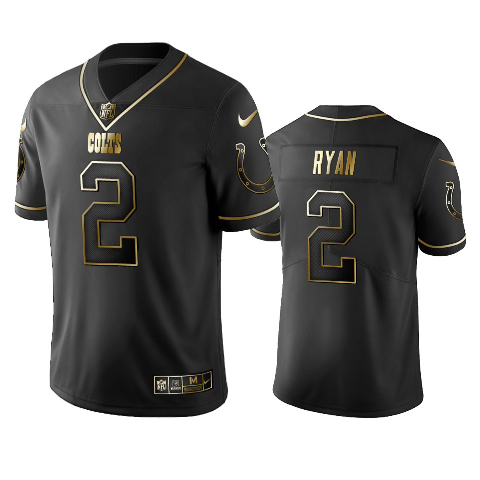 Colts #2 Matt Ryan Men's Stitched Vapor Untouchable Limited Black Golden Jersey